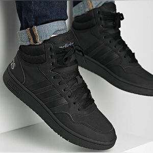 Adidas Hoops 3.0 Mid Basketball Shoes Big Kids Size 6 Black